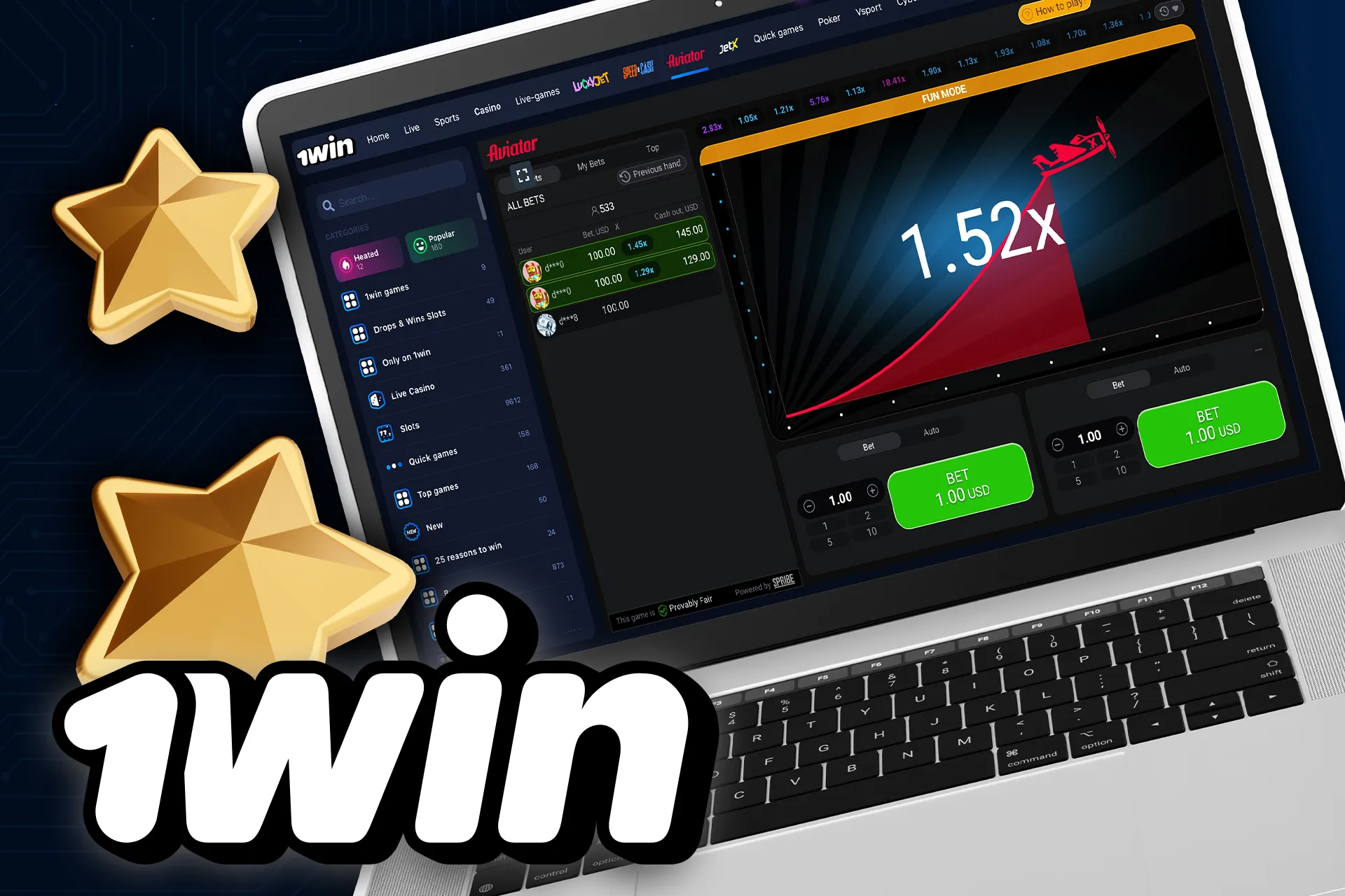 एविएटर एक प्रसिद्ध खेल है जिसमें अद्वितीय यांत्रिकी है।