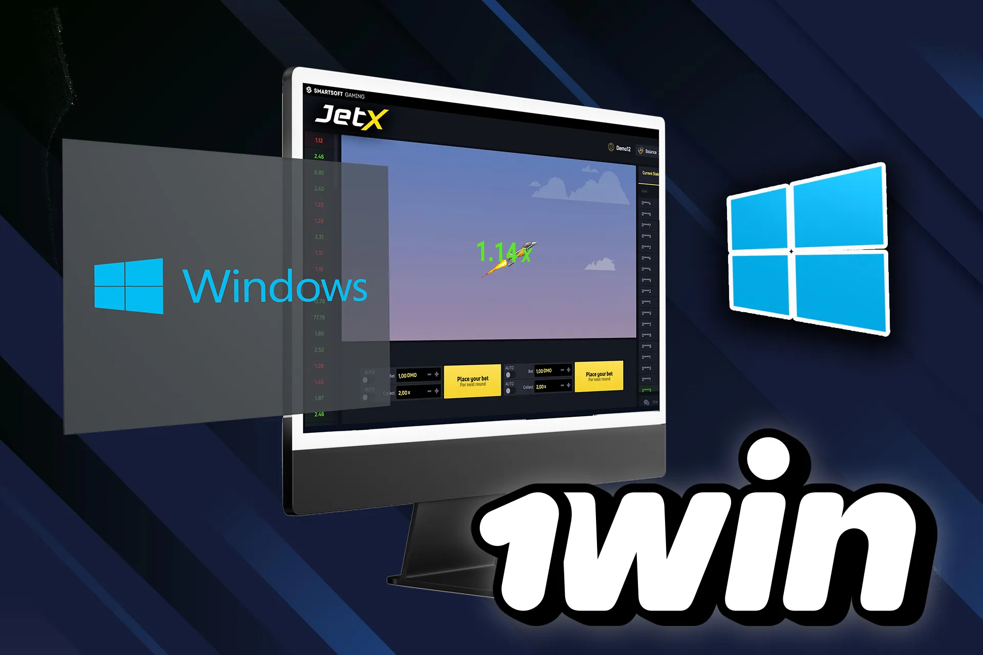 अपने कंप्यूटर पर जेट एक्स खेलने के लिए 1win का डेस्कटॉप संस्करण डाउनलोड करें।