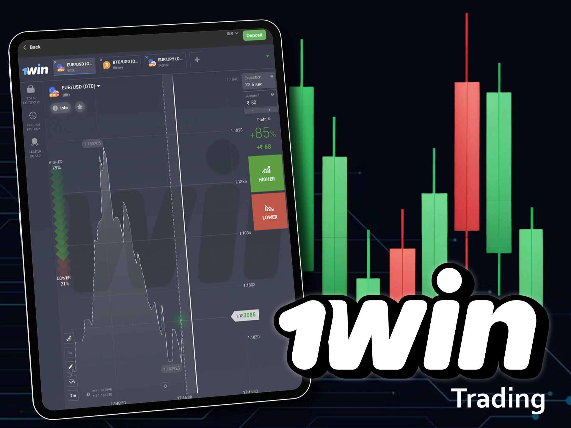 Try the trading section presented at 1win.